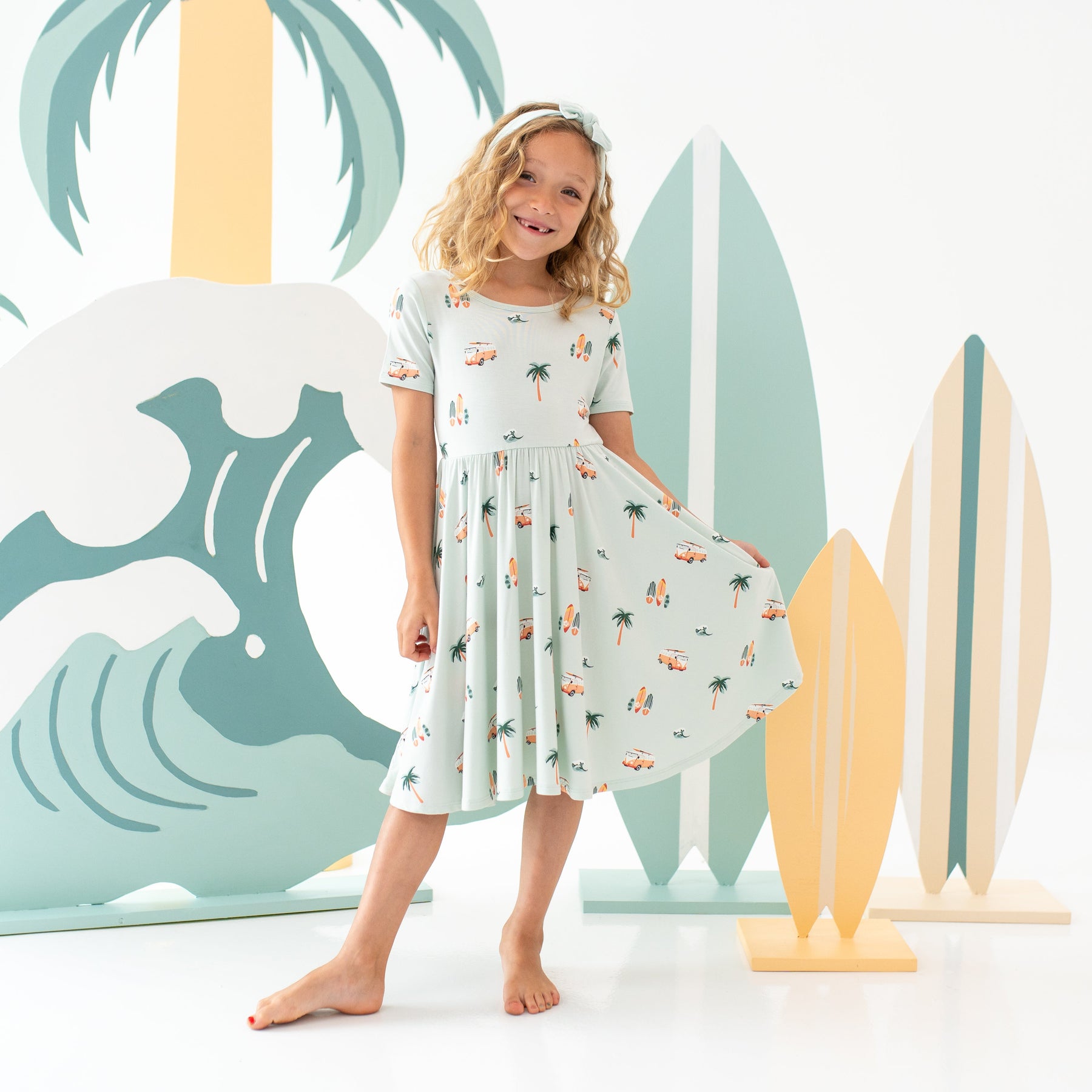 Twirl Dress in Dew Surf