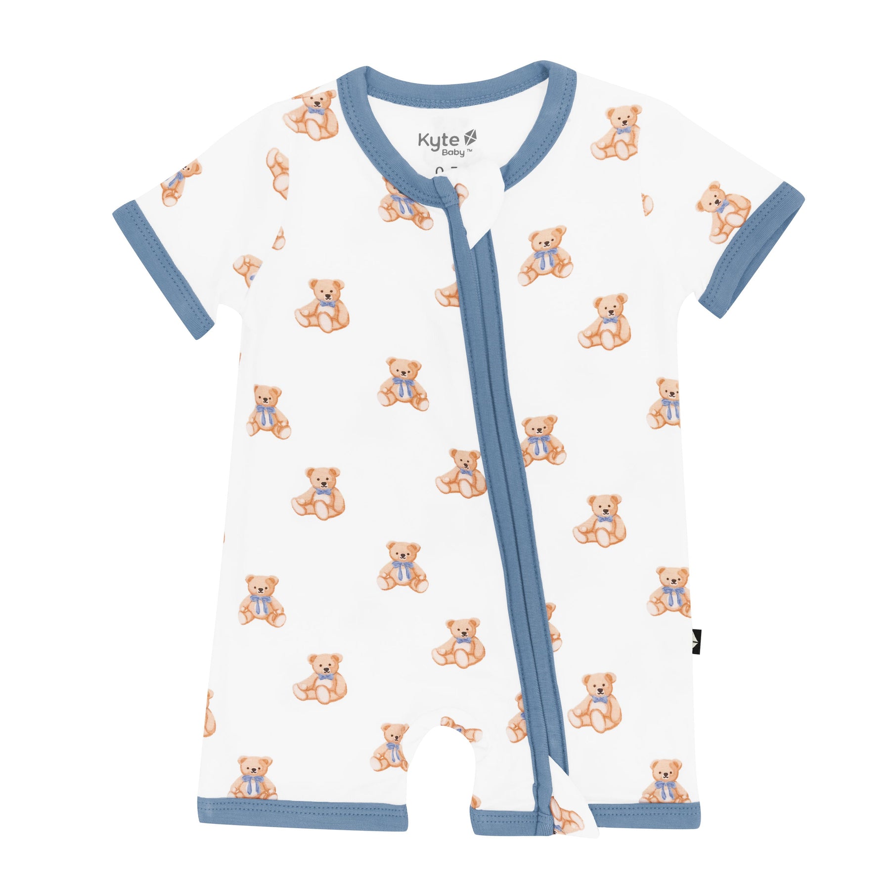 Zippered Shortall Romper in Teddy Bear