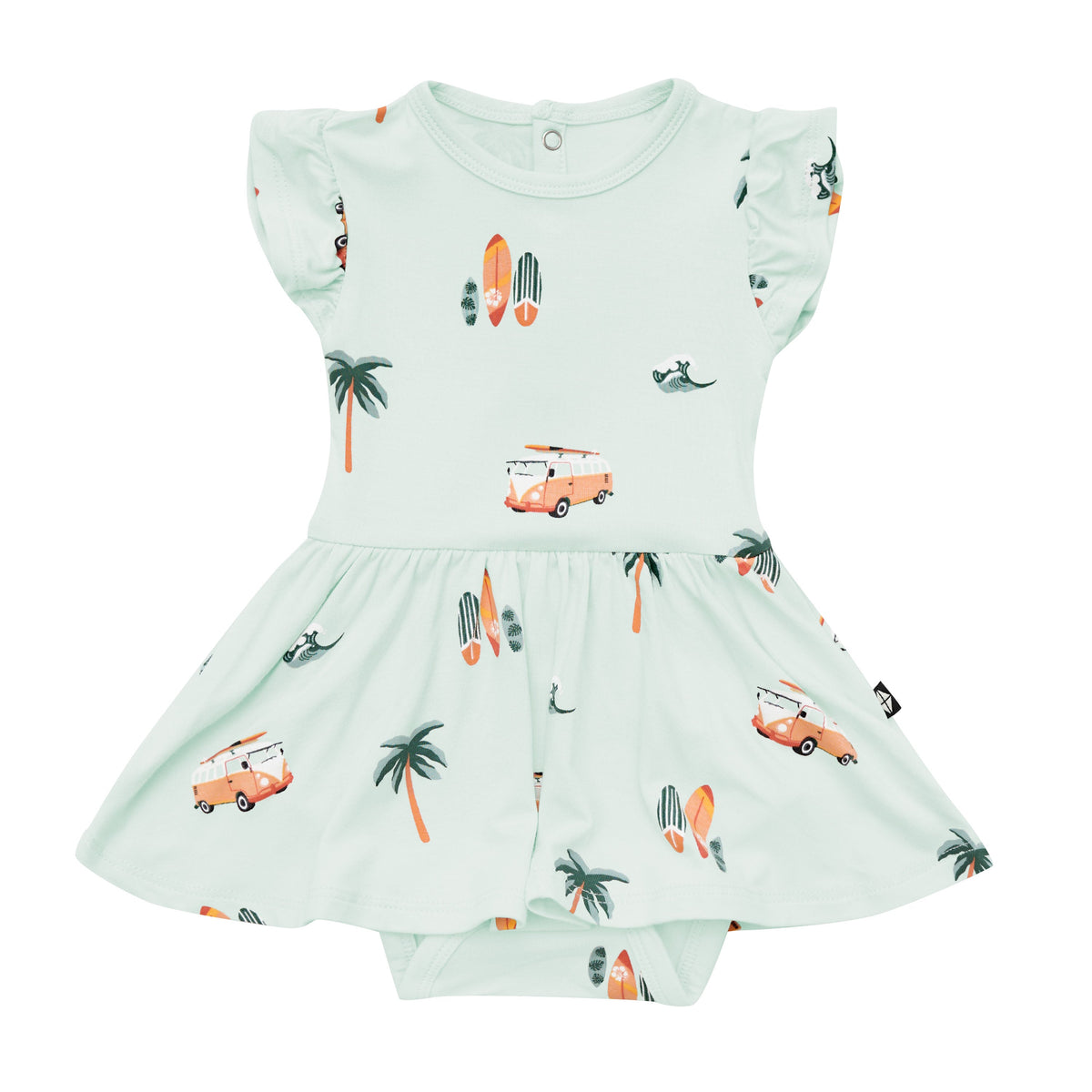 Twirl Bodysuit Dress in Dew Surf