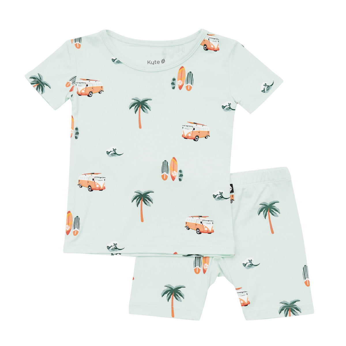 Short Sleeve Pajamas in Dew Surf