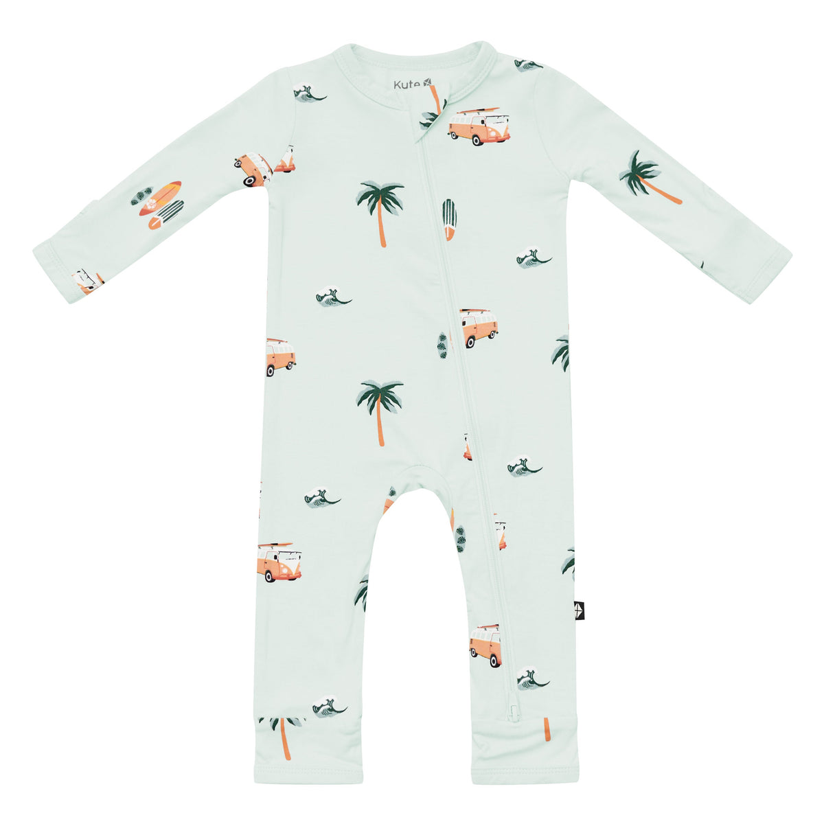 Zippered Romper in Dew Surf