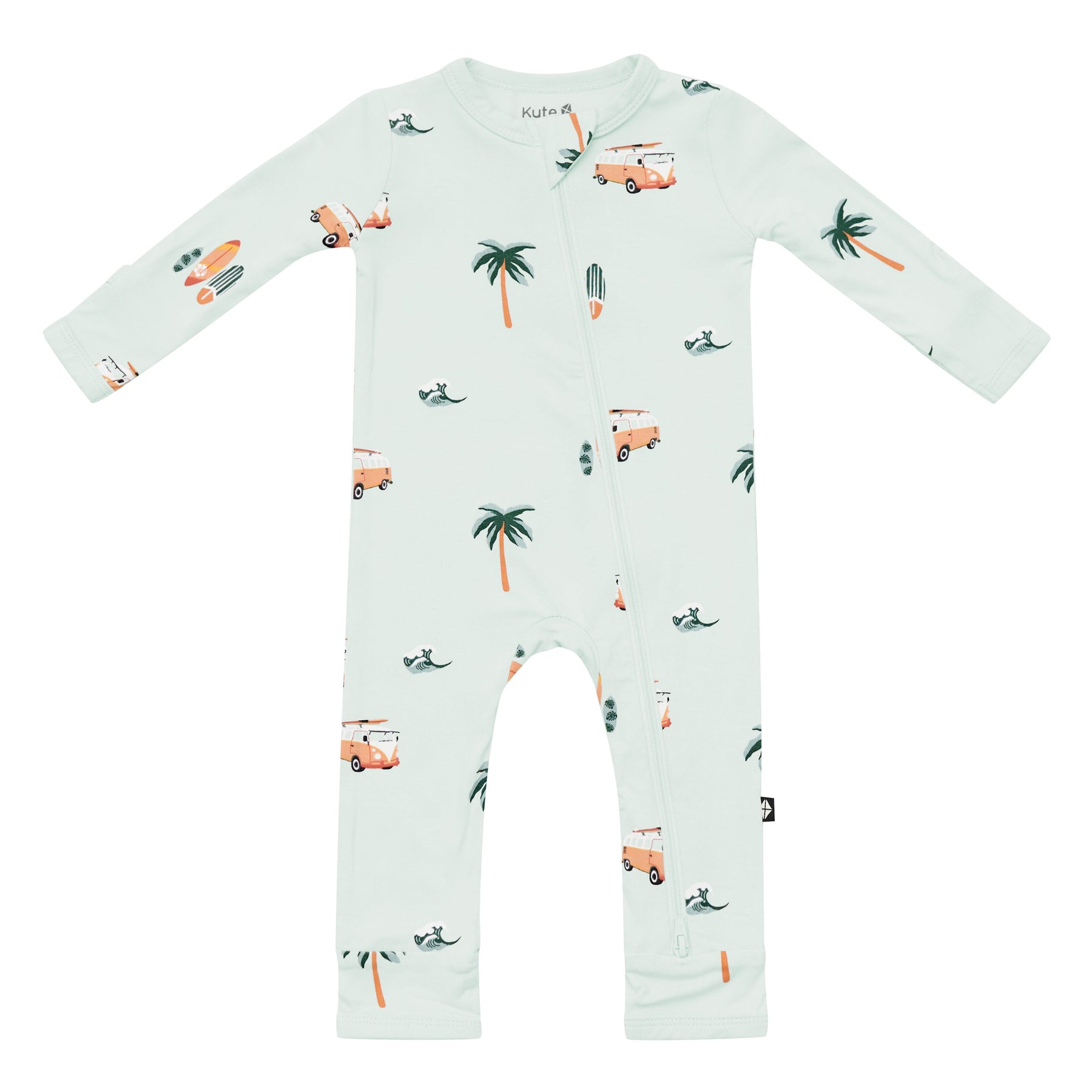 Zippered Romper in Dew Surf