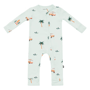 Zippered Romper in Dew Surf