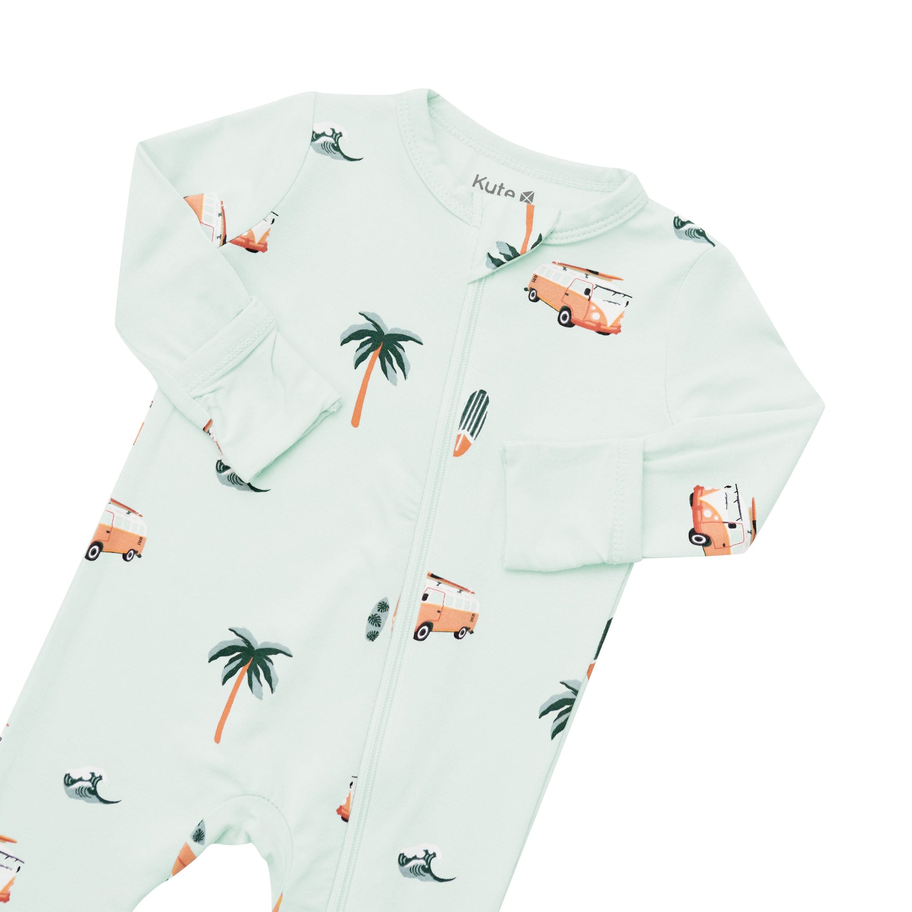Zippered Romper in Dew Surf