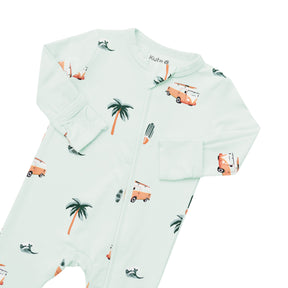 Zippered Romper in Dew Surf