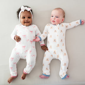 Zippered Romper in Teddy Bear