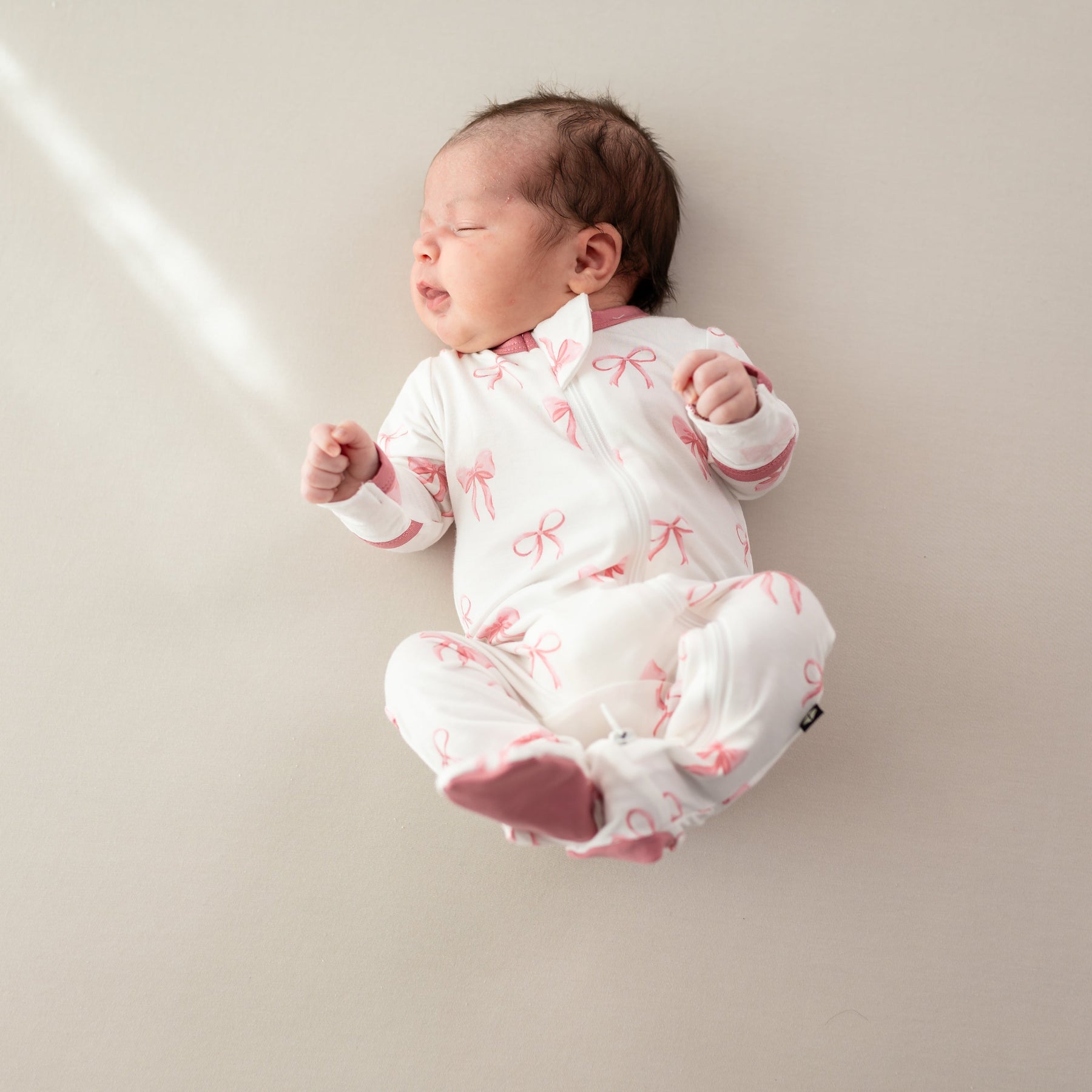 Zippered Footie in Bow