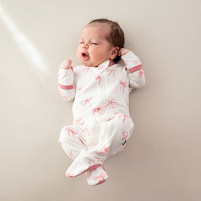 Zippered Footie in Bow