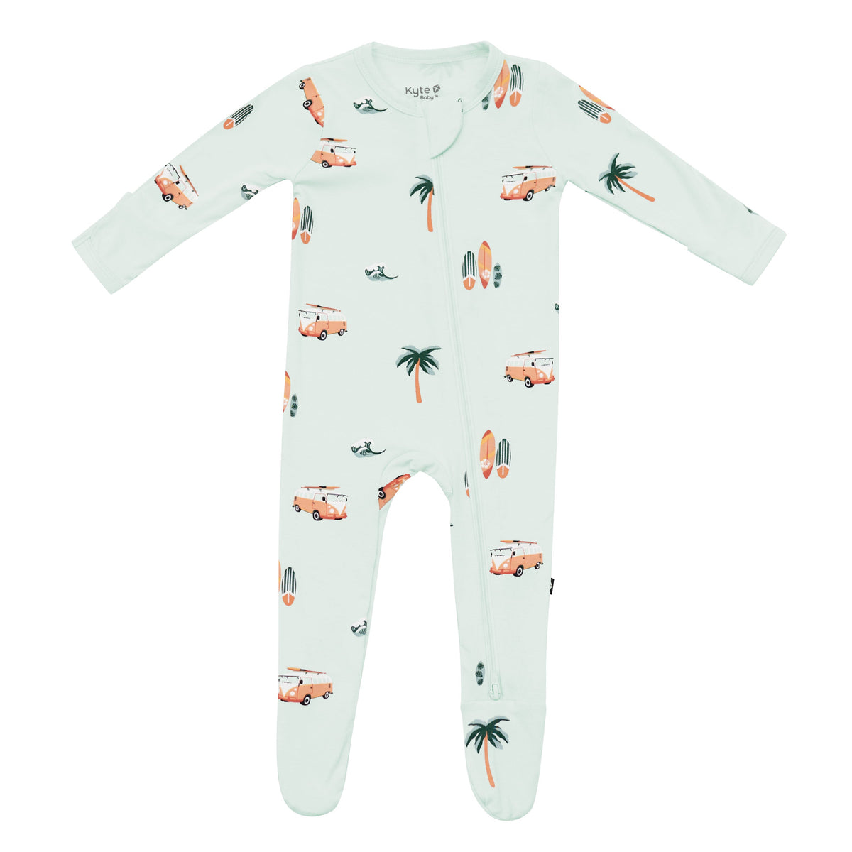 Zippered Footie in Dew Surf