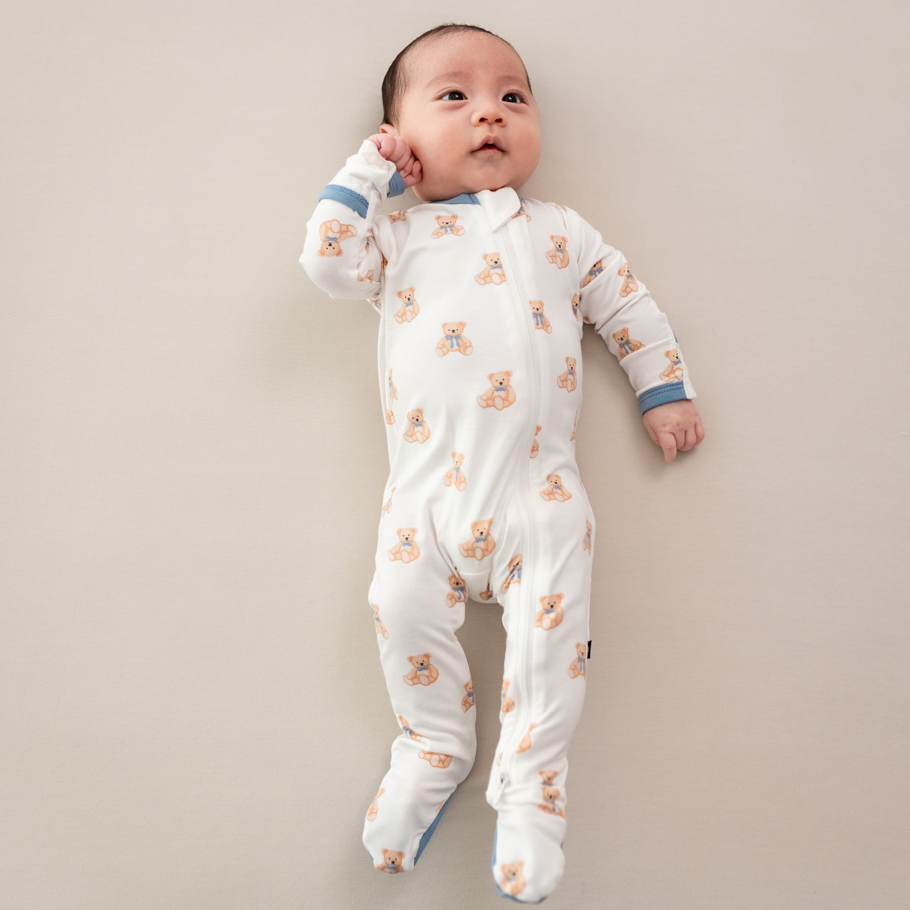 Zippered Footie in Teddy Bear