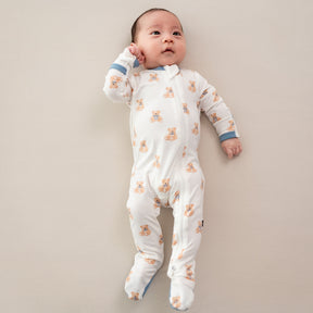 Zippered Footie in Teddy Bear