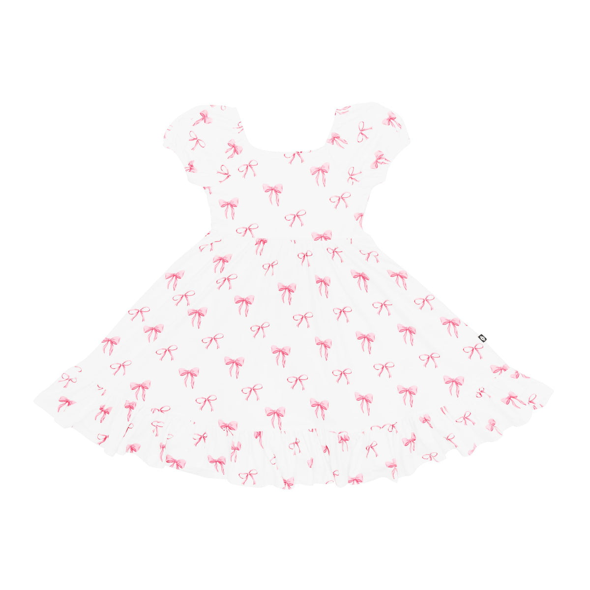 Puff Sleeve Twirl Dress in Bow