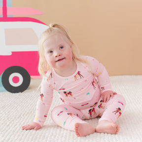 Long Sleeve Pajamas in Barbie™ Beach