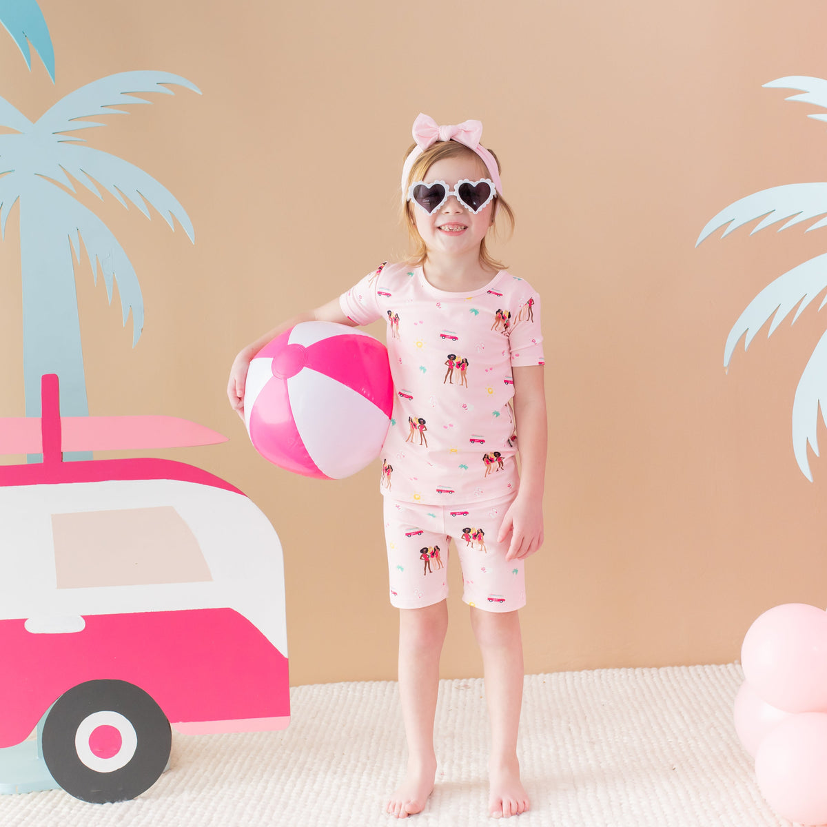 Short Sleeve Pajamas in Barbie™ Beach