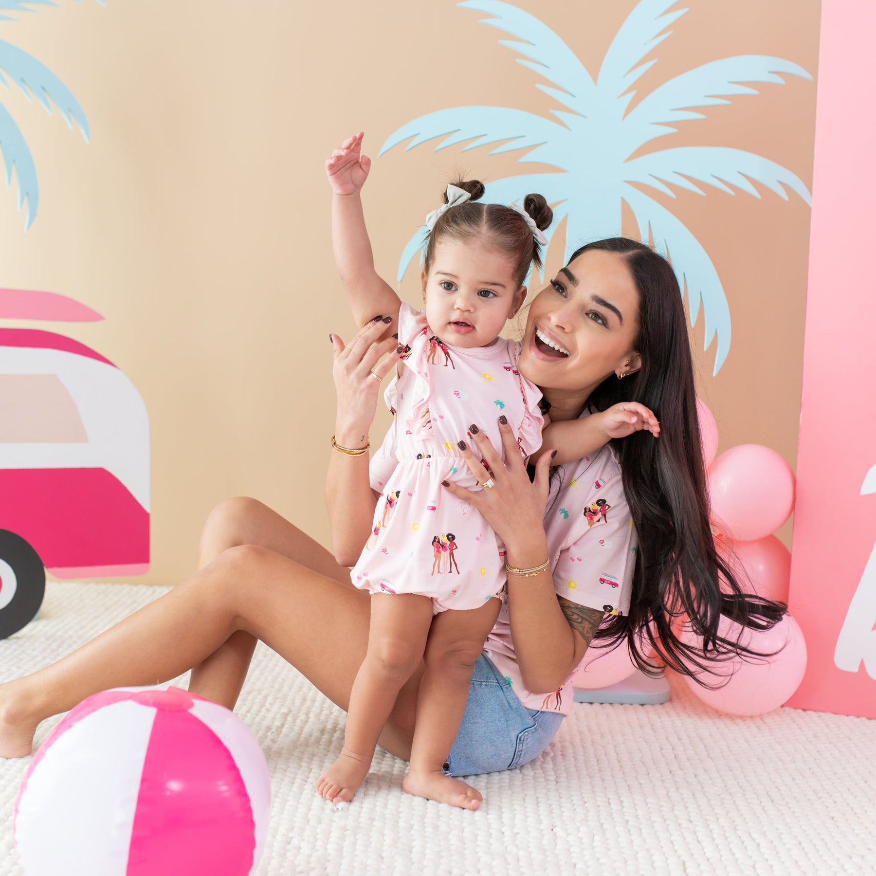 Bubble Romper in Barbie™ Beach