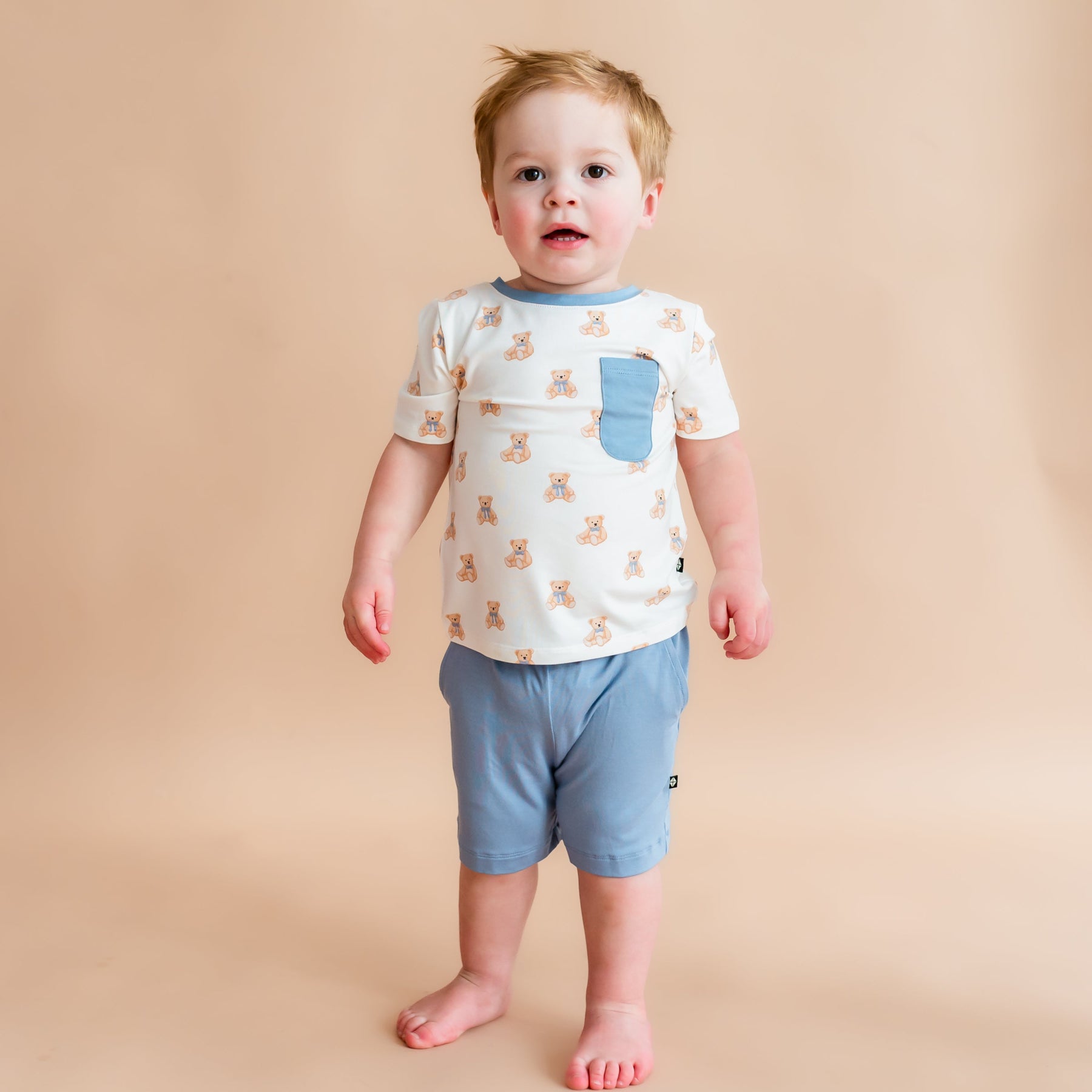 Toddler Crew Neck Tee in Teddy Bear