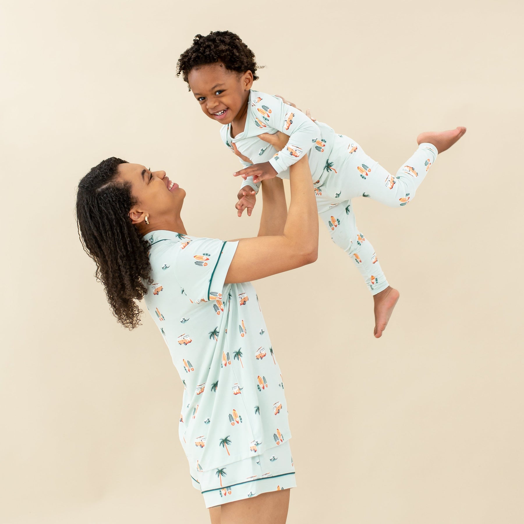 Women's Short Sleeve Pajama Set in Dew Surf