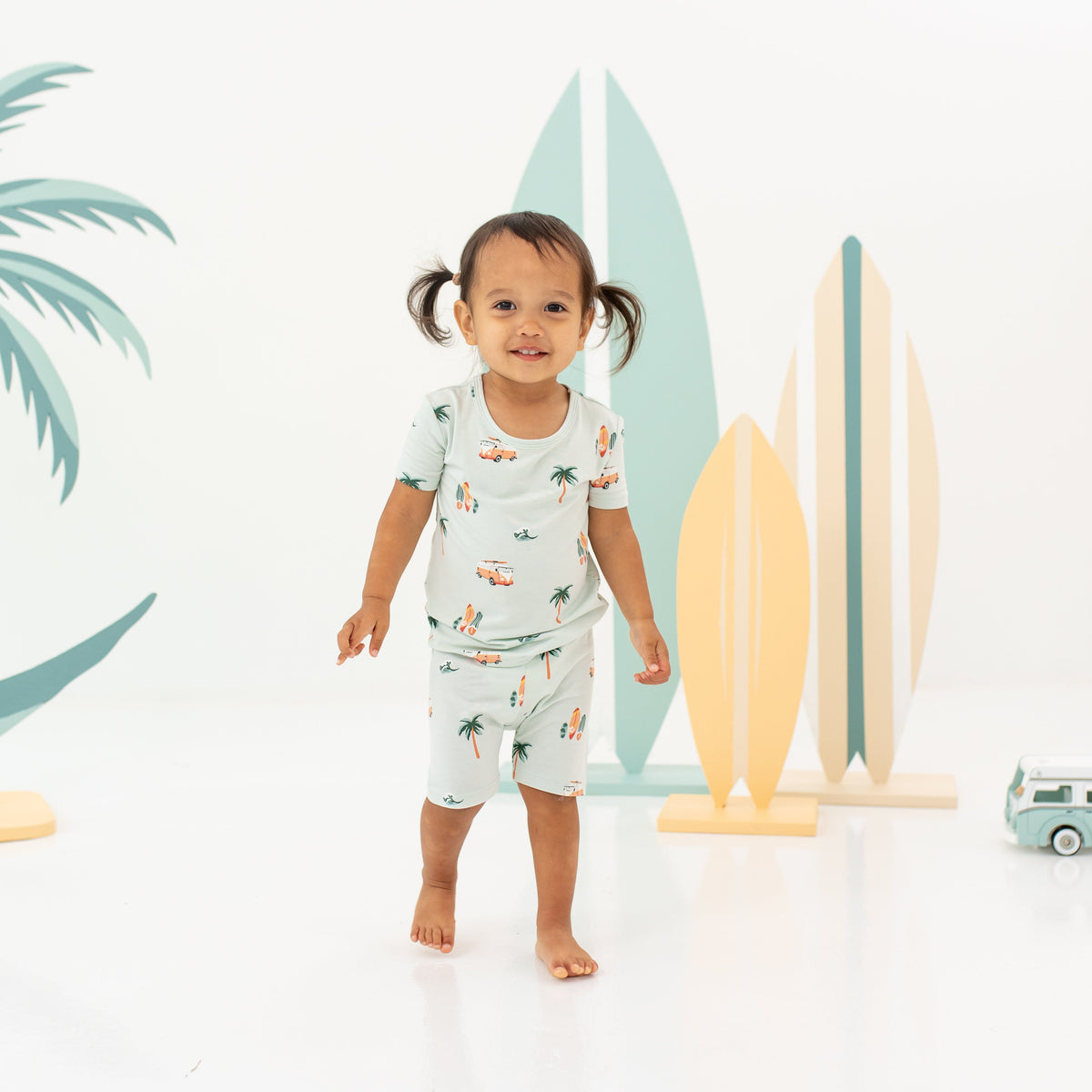 Short Sleeve Pajamas in Dew Surf