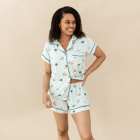 Women's Short Sleeve Pajama Set in Dew Surf