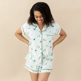 Women's Short Sleeve Pajama Set in Dew Surf