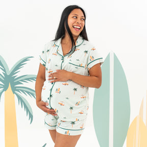 Women's Short Sleeve Pajama Set in Dew Surf