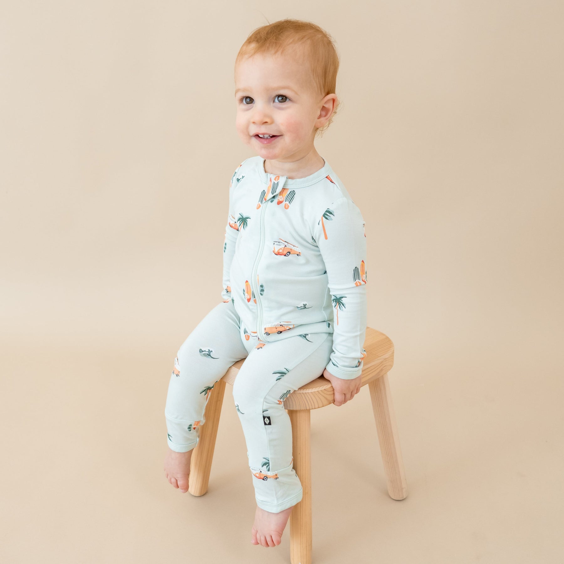 Zippered Romper in Dew Surf