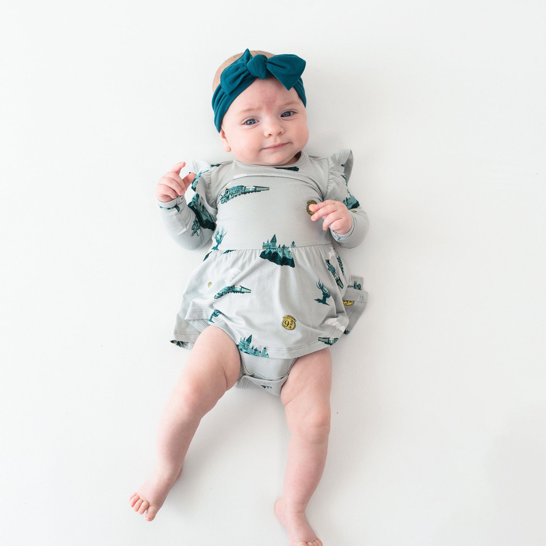 Long Sleeve Twirl Bodysuit Dress in Journey