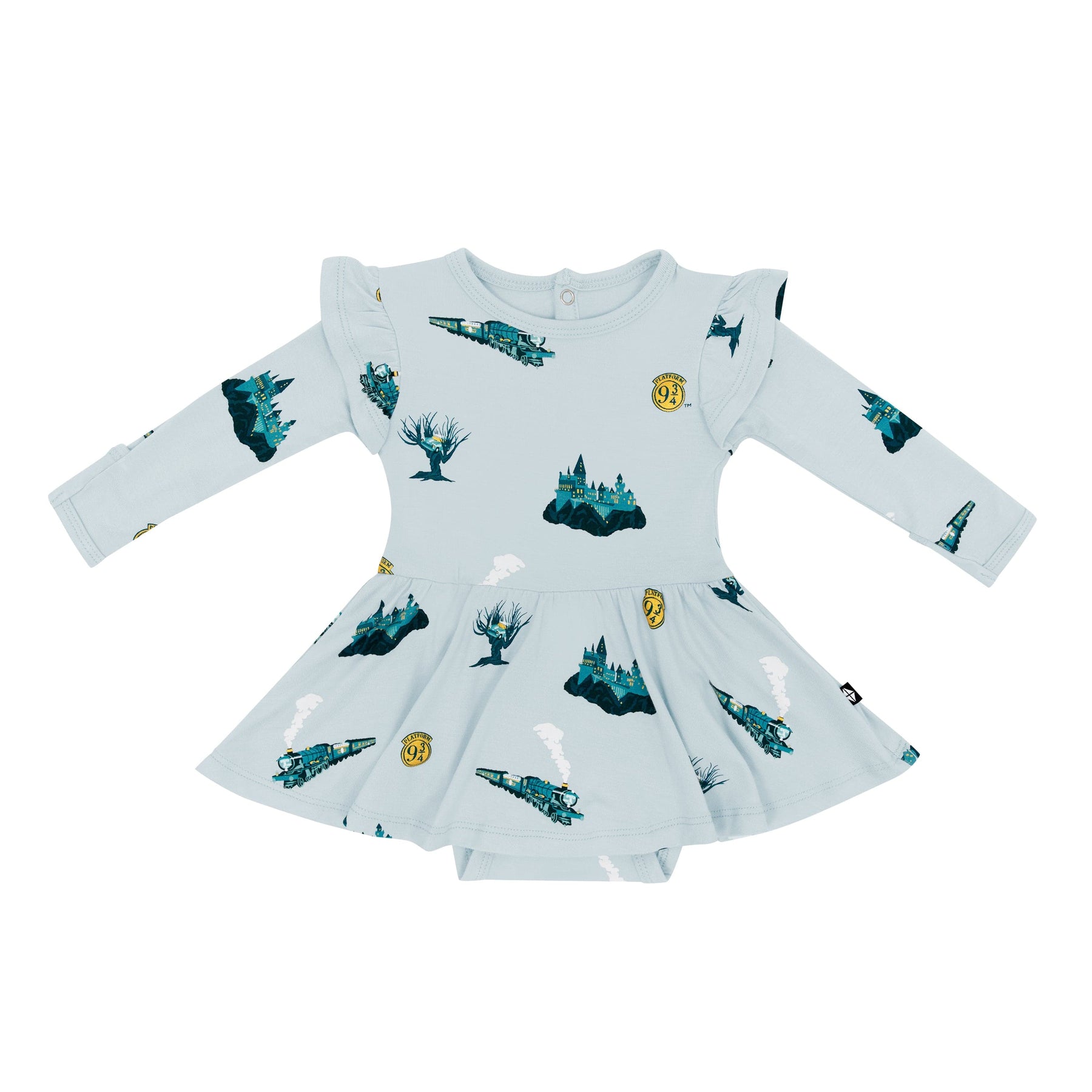 Long Sleeve Twirl Bodysuit Dress in Journey