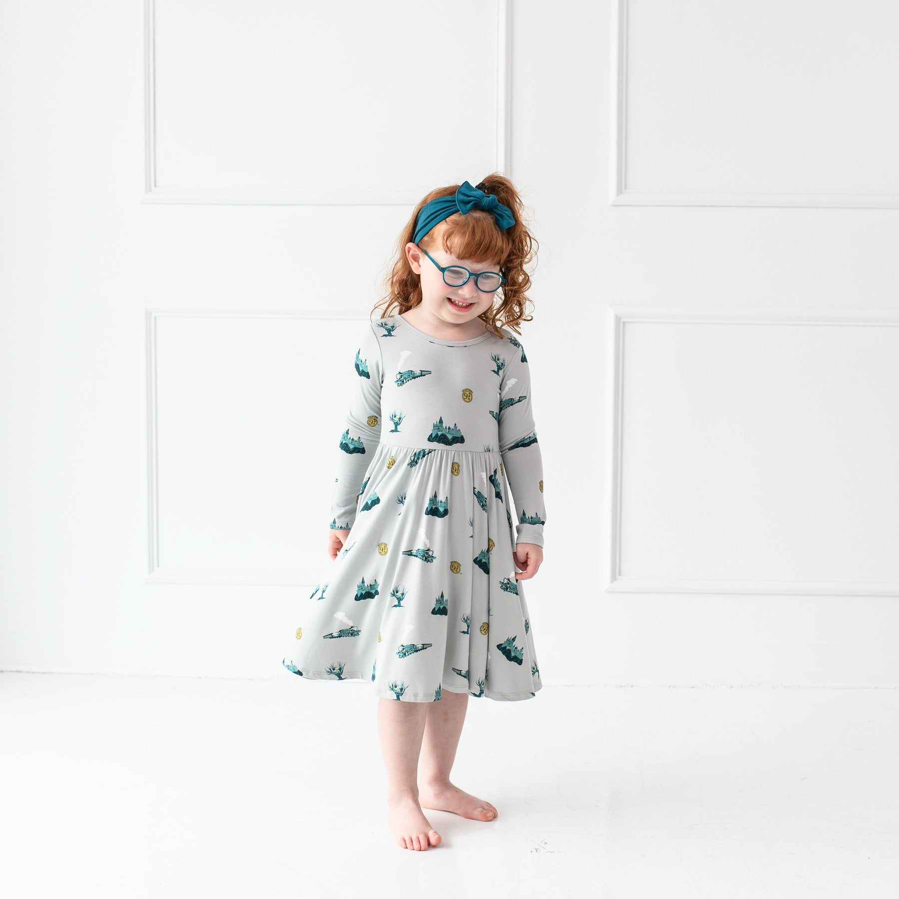 Long Sleeve Twirl Dress in Journey