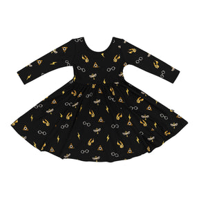 Long Sleeve Twirl Dress in Midnight Icon