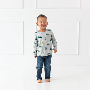 Long Sleeve Toddler Crew Neck Tee in Journey