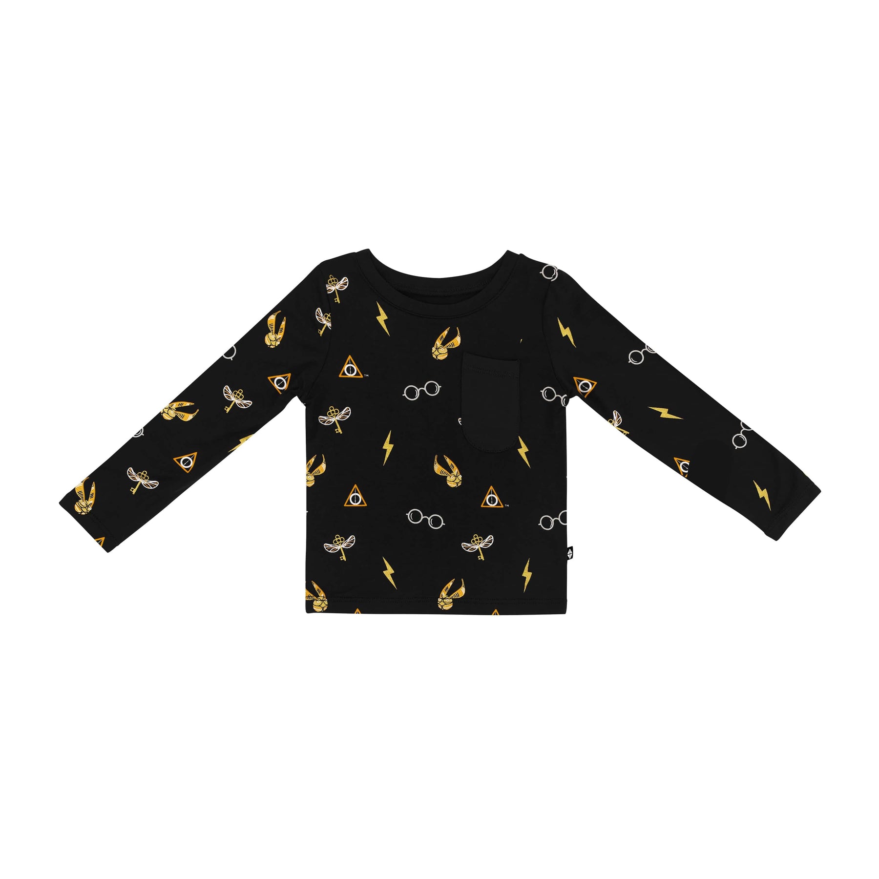 Long Sleeve Toddler Crew Neck Tee in Midnight Icon