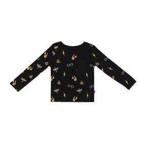 Long Sleeve Toddler Crew Neck Tee in Midnight Icon